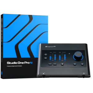 QUANTUM ES 2 Interfaz de Audio USB-C 2X2, 24 bits/192 kHz, con preamplificadores de micrófono MAX-HDOUT y STUDIO ONE PRO PRESONUS.