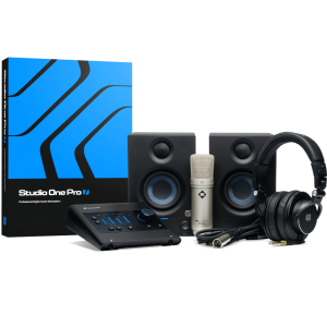 QUANTUM ES ULTIMATE Combo de Grabación con Micrófono Condensador Cardioide M9; Audífono H9; Interfaz QUANTUM ES 2; Monitores ERIS 3.5; Licencia STUDIO ONE PRO PRESONUS.