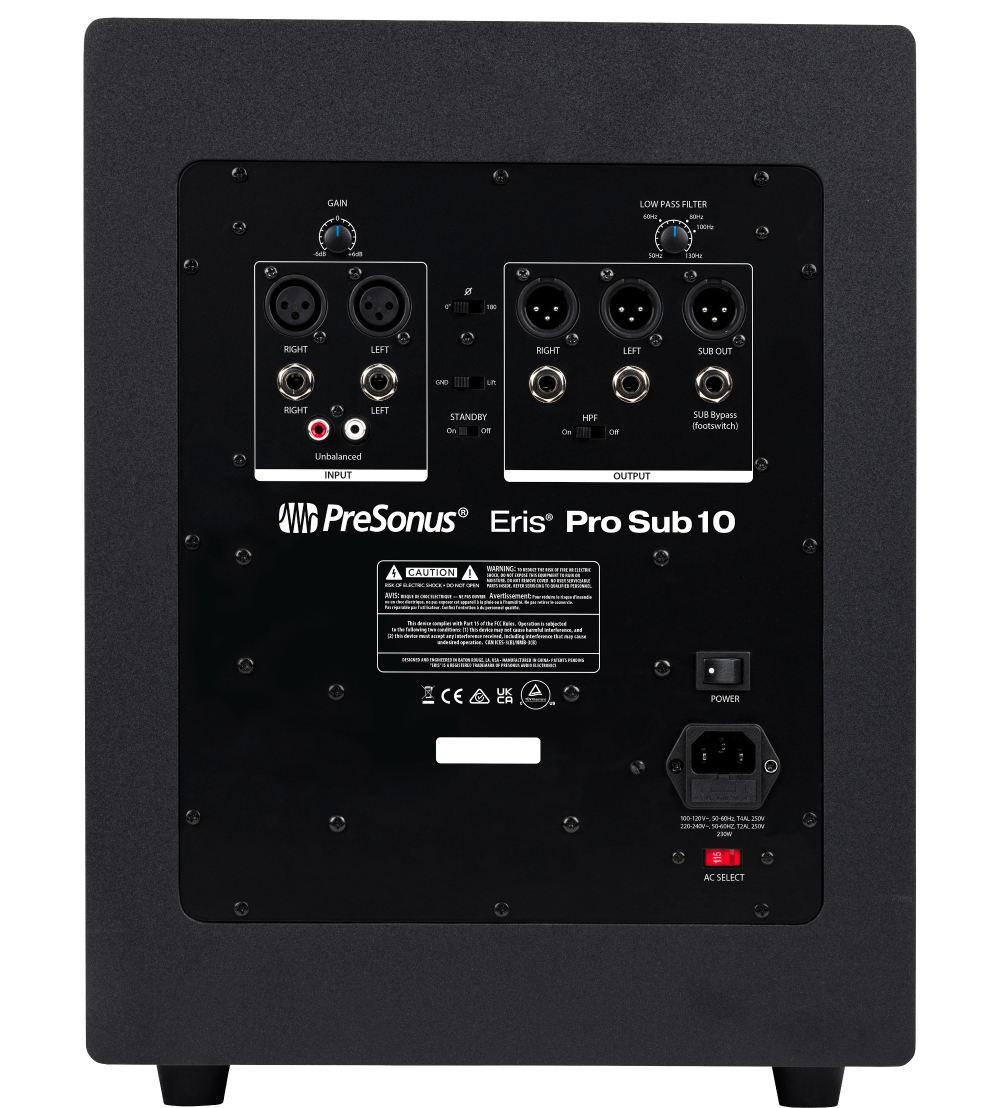 ERIS PRO SUB 10 Bajo Activo De Estudio 10″ 170W 113dB SPL PRESONUS. - Imagen 2