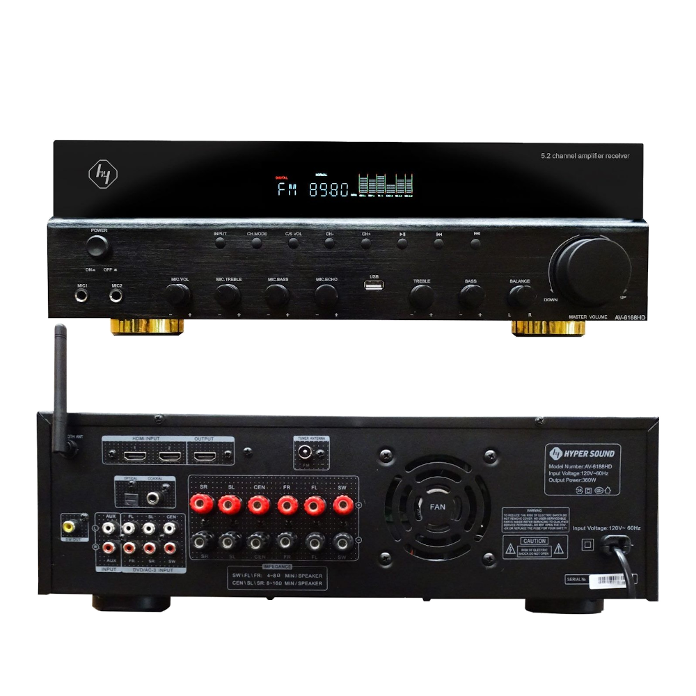 Amplificador de sonido 5.1 HYPER SOUND AV-6188