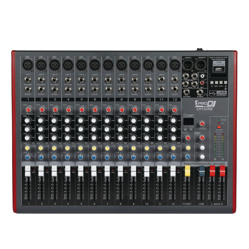 CH12USB Mixer Análogo con Bluetooth ProDj
