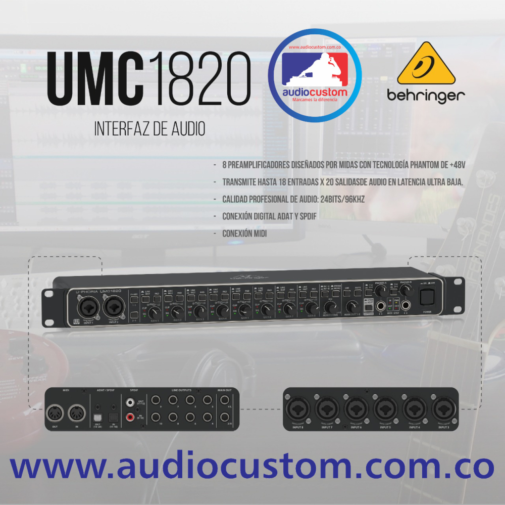 UMC1820 Interfaz de Audio USB Behringer - Imagen 3