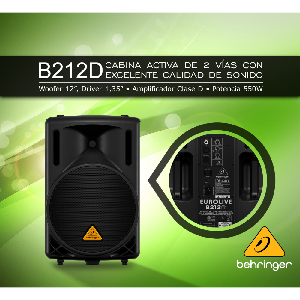 B212D Cabina Activa 12" (550W PICO) - 125SB SPL - Behringer. - Imagen 3