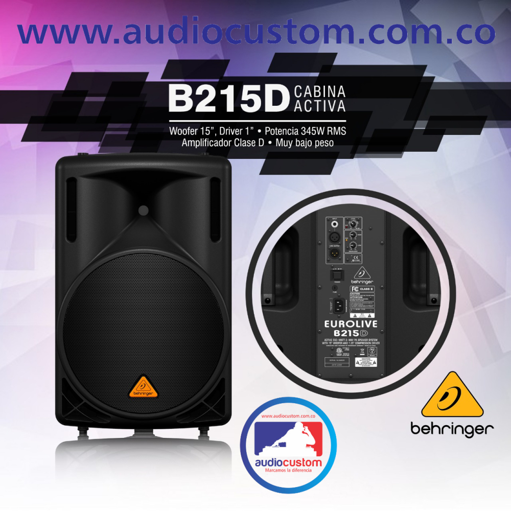 B215D Cabina Activa 15" (550W PICO) - Clase D - 126dB SPL - Behringer. - Imagen 3