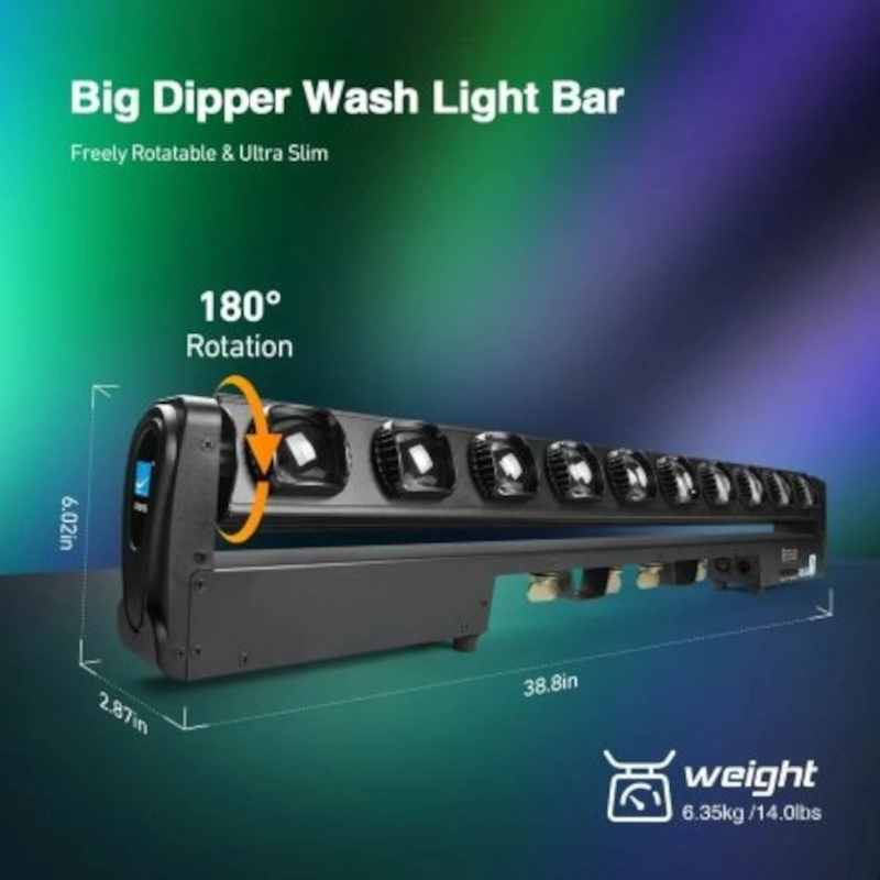L1015 Barra Movil LED 10X15W (RGBW 4 en 1) - 180W -Big Dipper. - Imagen 2