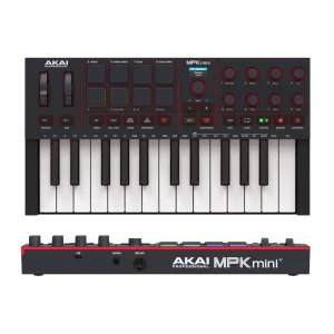MPK MINI MK4 B Controlador MIDI 25 Mini Teclas - 8 Pads - 8 Potenciometros - Color Negro - AKAI.