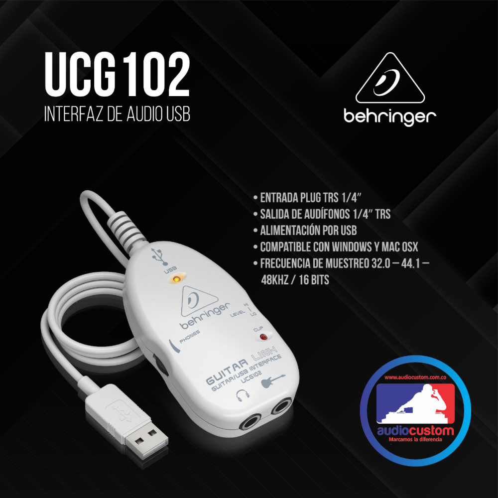 UCG102 Interfaz de Audio USB para grabacion de Guitarras Behringer - Imagen 2