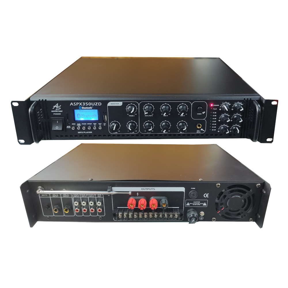 ASPX350UZD Amplificador de Linea Sonido Ambiental 350W con USB y Bluetooth American Sound - Imagen 2