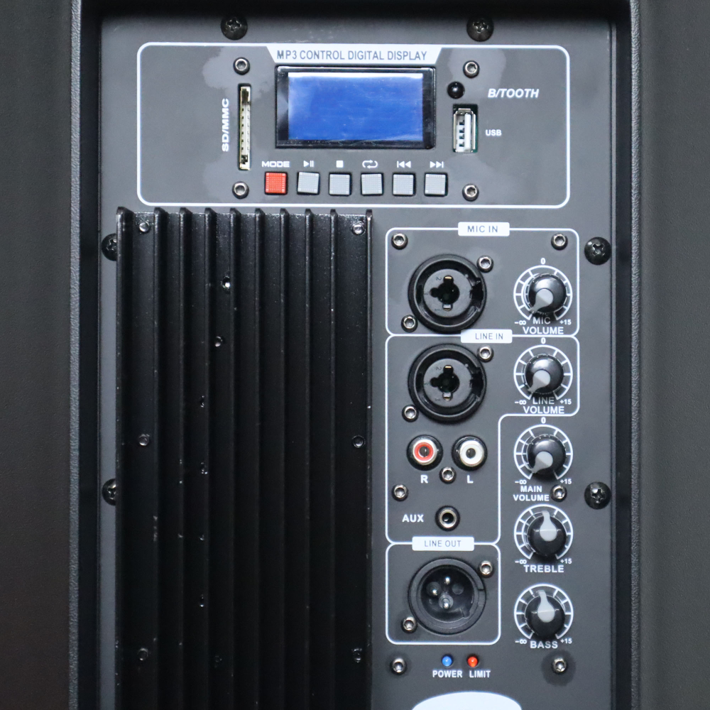 BTX15AII Cabina Activa 15" 350W RMS MP3 - BT - FM -EQ 97 dB PA PRO AUDIO. - Imagen 4