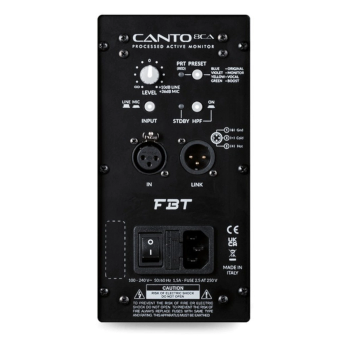 CANTO 8CA Cabina Activa Coaxial 8" - 300W RM - SPL 120/125 dB - Polipropileno - DSP - FBT . - Imagen 2