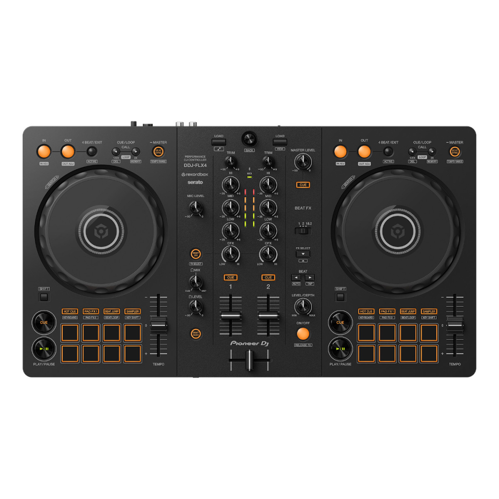 DDJ-FLX4 Controlador DJ de 2 canales para múltiples aplicaciones de DJ (negro) Conexion USB-C Pioneer
