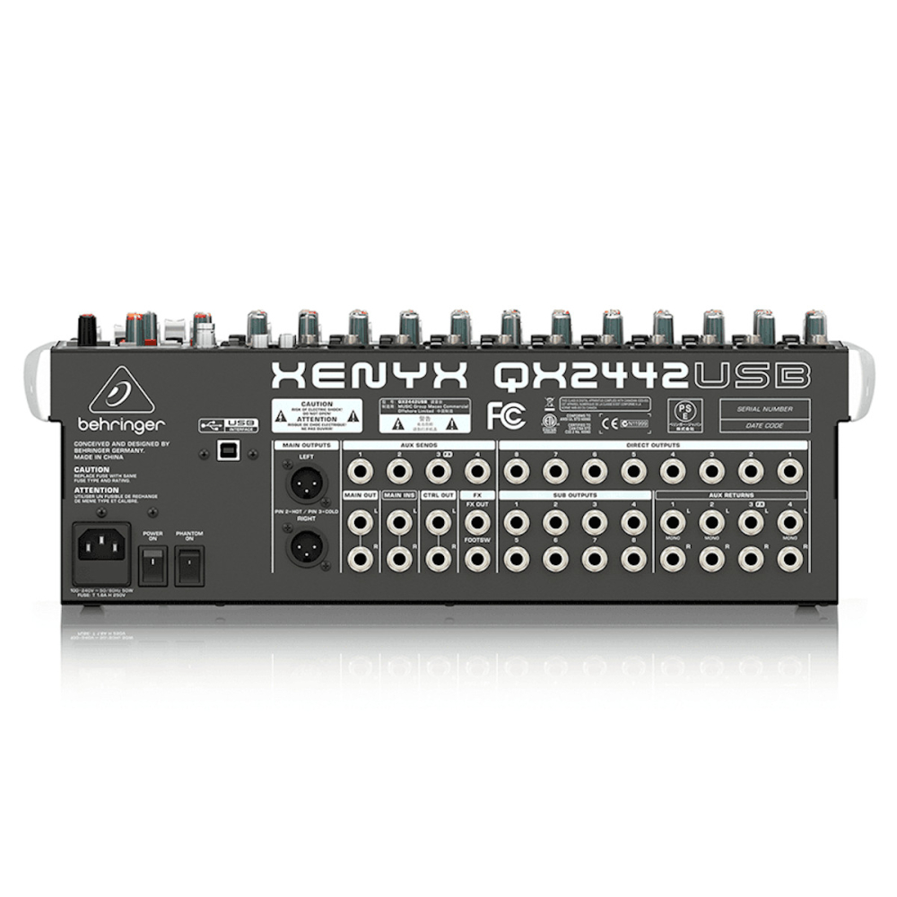 QX2442USB Mixer Análogo 10 Entradas Hibridas + FX+ USB Behringer - Imagen 3
