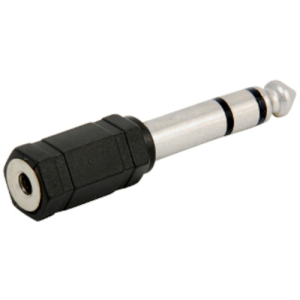 AD-163 Convertidor Plug Estéreo 1/4 a Jack 3.5mm Estéreo de Pasta.