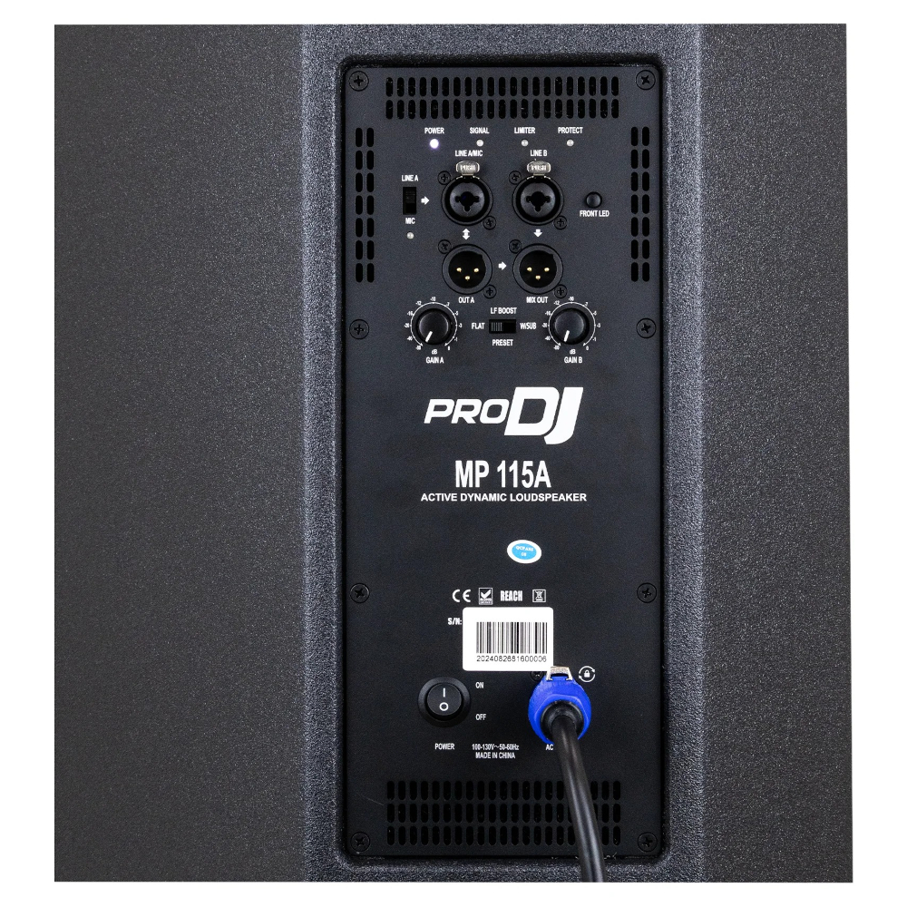 MP115A Cabina Activa 15" 1100W RMS; Clase D; SPL 130dB/ 136dB ProDj. - Imagen 4