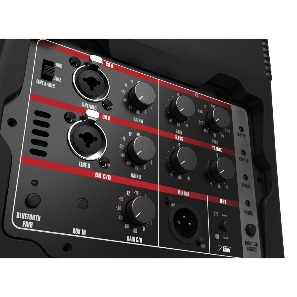 MA12 Cabina Activa 1x12" Clase D 1600W 125/131 dB DSP AUDIOCENTER. - Imagen 3