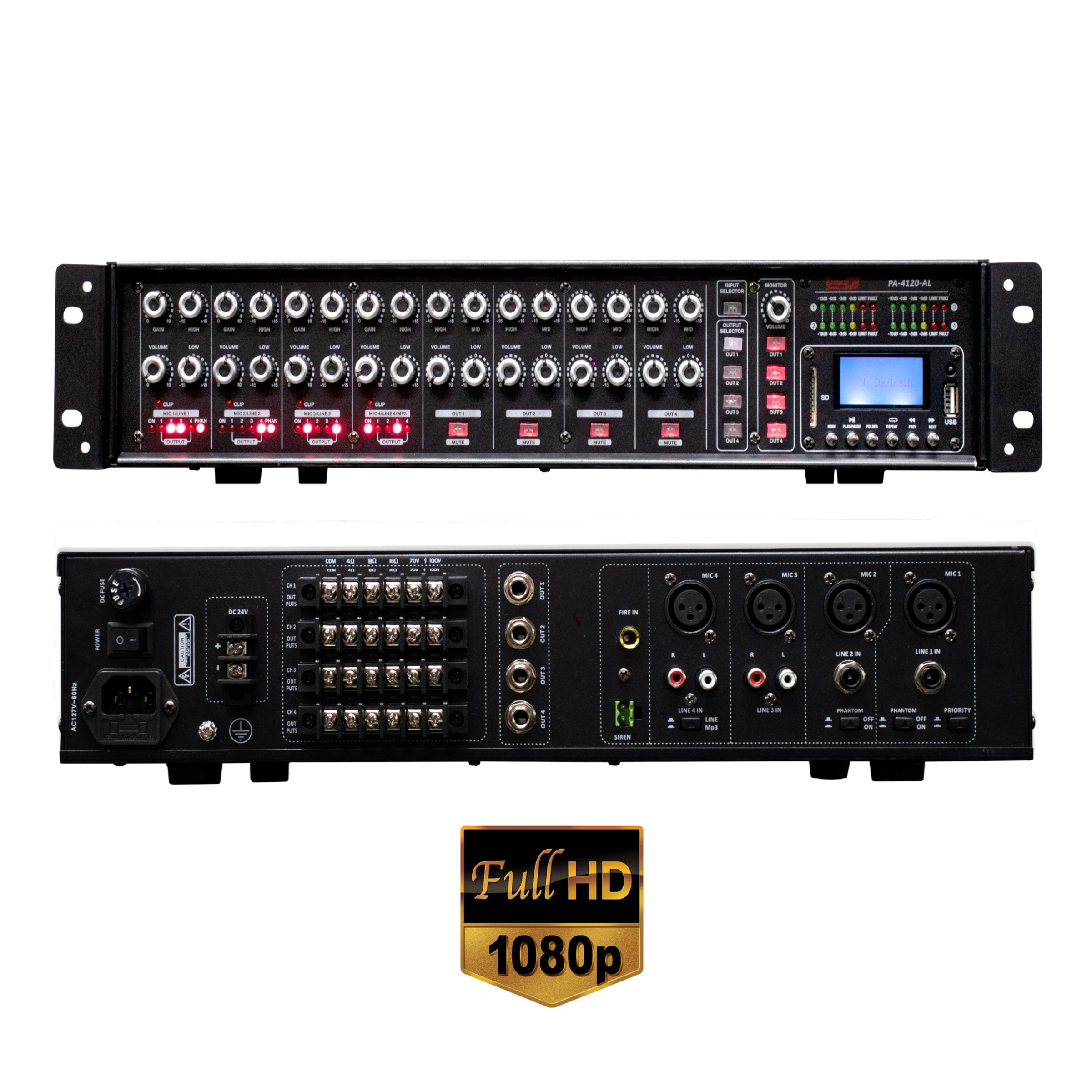 PA-4120AL Amplificador de Línea MATRIX 4 Entradas X 4 Salidas 120WX4 MP3 BT-USB-SD-FM TOROIDE EN ALUMINIO ProDj. - Imagen 2