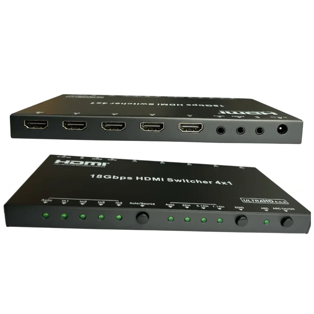 PS-363A Swiche HDMI 4X1 Automatico UHD 4K@60Hz (HDR) SolidView.