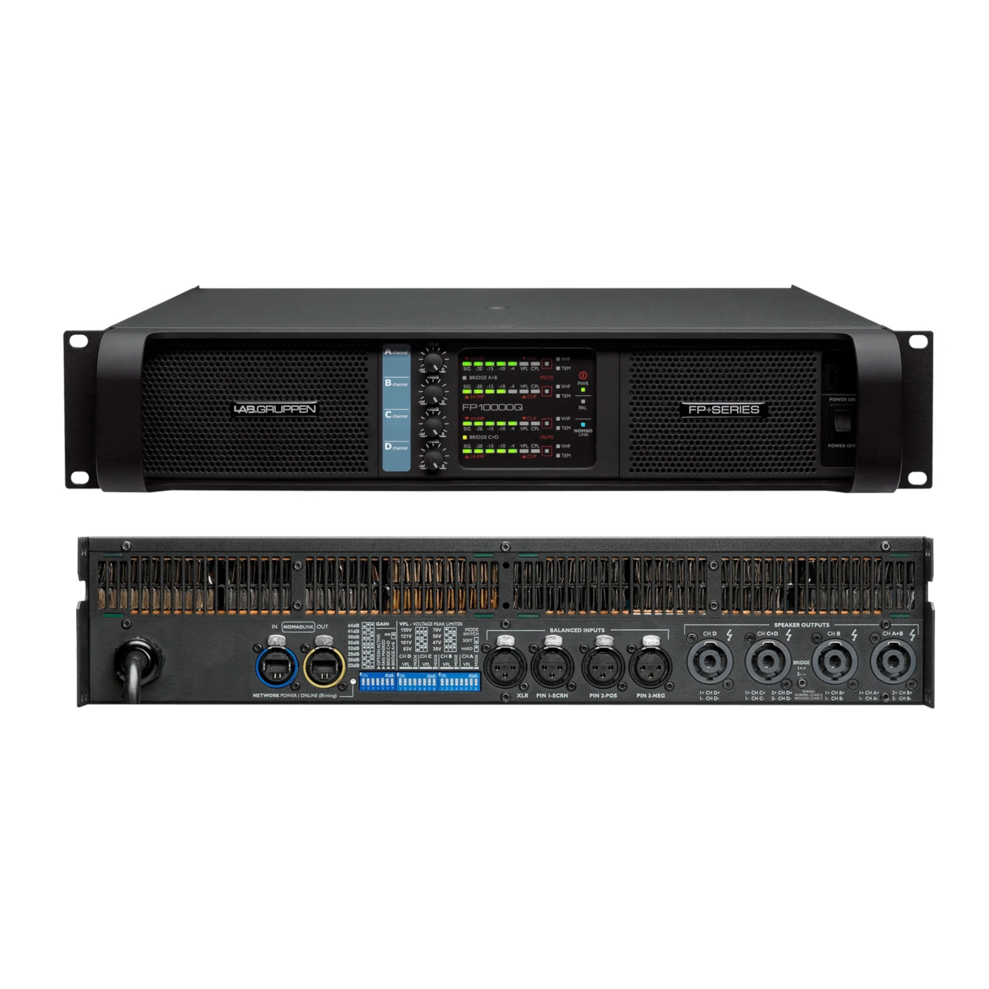 FP 10000Q Amplificador Profesional de 4 Canales - 10000W (2 500 W a 2 Ω por canal) - LAB GRUPPEN.
