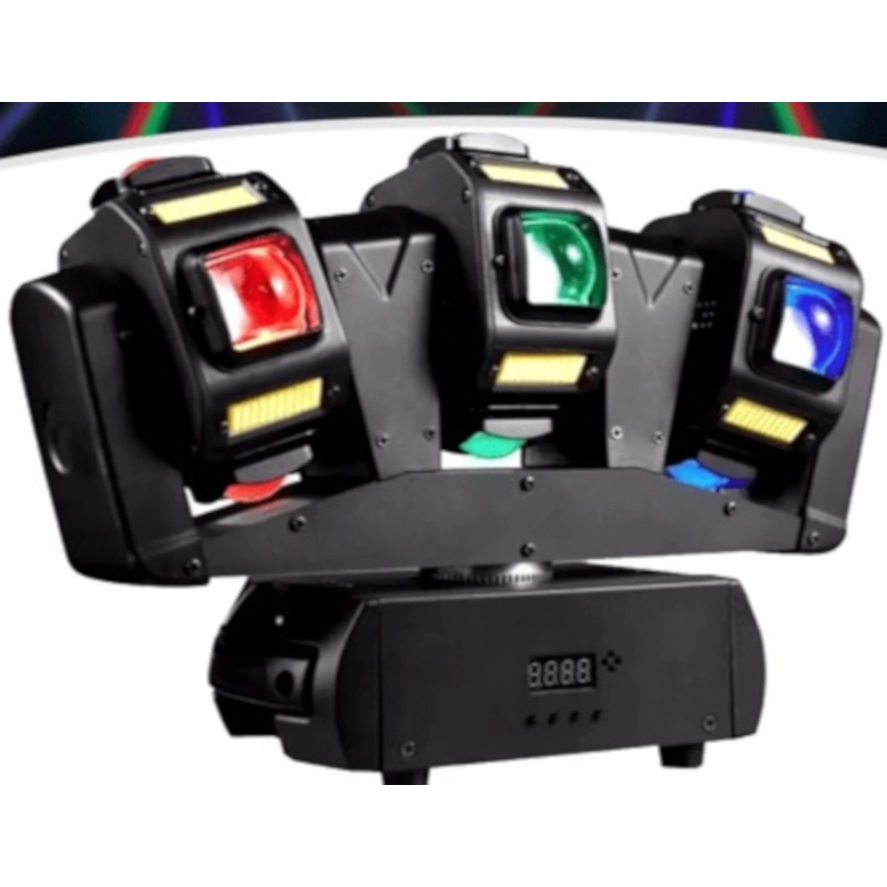 PL1210S Barra Móvil con Triple Cabeza Giratoria - 12X10W RGBW 4 en 1 - Laser 30mW - Estrober Cálido 12X5W - ProDj.