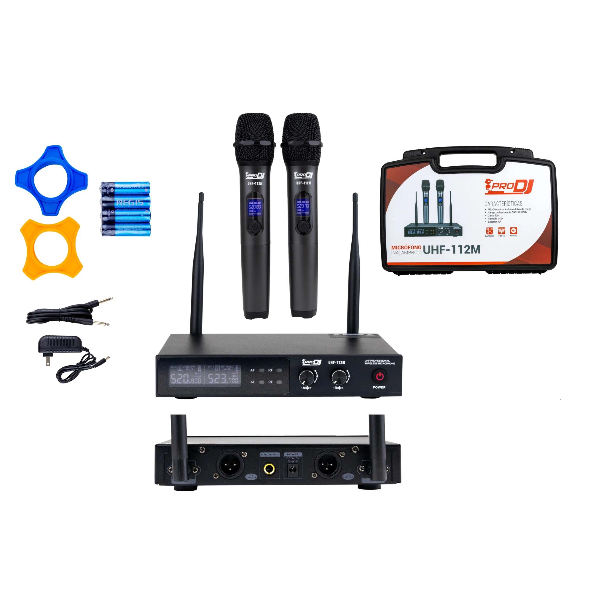 UHF-112M Micrófono Inalámbrico UHF Doble de Frecuencia Fija - ProDj.