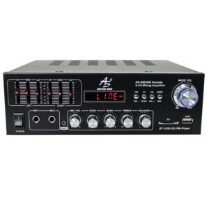 AK-450URB Amplificador Stereo 5 CH 200W Teatro en Casa con Reproductor USB/SD-BT-FM y Grabación American Sound