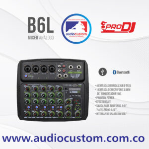 B6L Mixer Análogo con Bluetooth ProDj