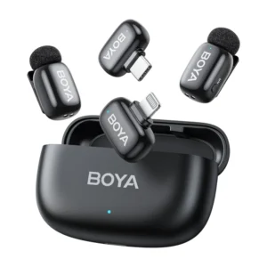 BOYA-MINI-12 Micrófono Inalámbrico (2 Transmisores + 2 Receptores - 2,4GHz -100m - USB-C/LIGHTNING) - BOYA.