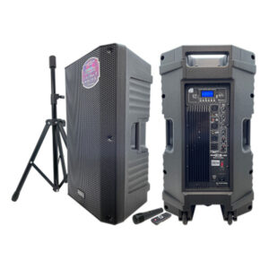 MX15Z Cabina Activa 15" USB - SD - Bluetooth - FM - (180W RMS - 1440W PMPO) - SPL 128dB - Base y Micrófono - Maxlin.