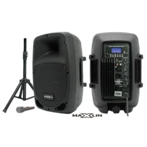 CABI8PMXZ Cabina Activa 8" USB - SD - Bluetooth - FM - (60W RMS - 480W PMPO) - SPL 117dB - Base y Micrófono - Maxlin.