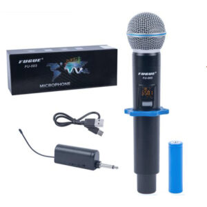FU-003 Micrófono metálico Digital UHF, multifrecuencia de mano recargable Fugue