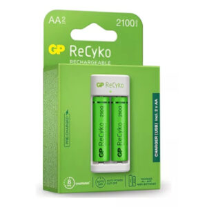 GP-E211 Cargador USB AA X2  + 2 Pilas AA 2100 Mah Gp Recyko.