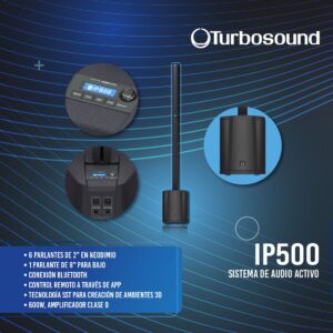 iP500 Sistema Lineal Activo 600W Woofer 8" X 6 Parlantes de 2" Turbosound