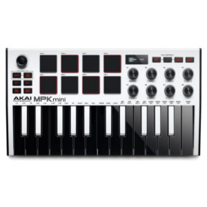 MPK MINI MK3 W Controlador MIDI 25 Mini Teclas - 8 Pads - 8 Potenciometros - Color Blanco - AKAI.