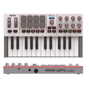 MPK MINI MK4 W Controlador MIDI 25 Mini Teclas - 8 Pads - 8 Potenciometros - Color Blanco - AKAI.