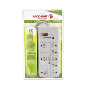 MULTINET 8T MULTITOMA CON SUPRESOR DE PICOS 8 TOMAS 1800W POWEST