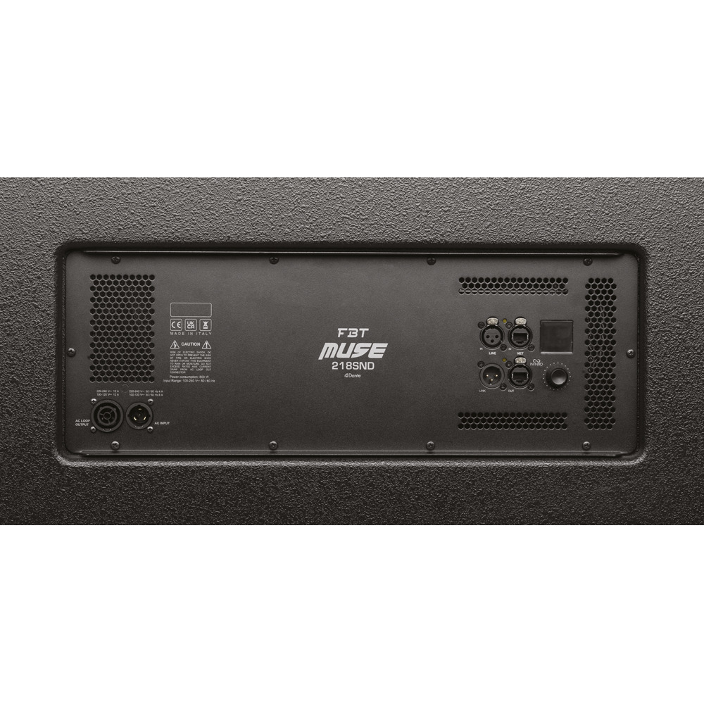 MUSE 218 SND Bajo Activo 2X18" Tipo Reflex 8000W (4000W RMS) 148.5dB Con Protocolo Infinito FBT +Protocolo Infinito DANTE FBT - Imagen 2