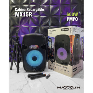 MX15R Cabina Activa Recargable 12" (600W PMPO) Maxlin