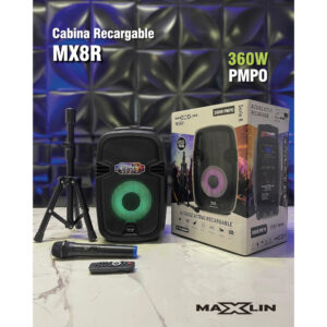MX8R-N Cabina Activa Recargable 8" (360W PMPO) Maxlin.