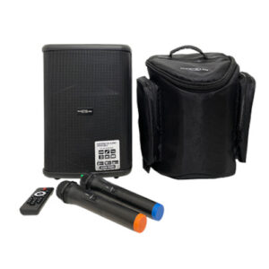 MX8ST Sistema Portable de Audio 65W RMS (520W PMPO) 119dB con Micrófono UHF y forro Maxlin.