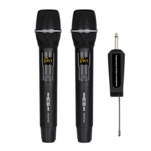 MXUHF502 Micrófonos Dobles Inalámbricos Dinámicos de Mano UHF, 48 Frecuencias, 60, Mts Maxlin.