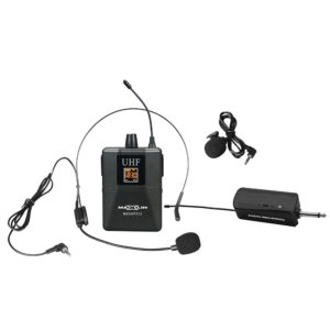 MXUHF512 Micrófono Inalámbrico de Diadema y Solapa UHF, 20 Frecuencias, 60, Mts Maxlin.