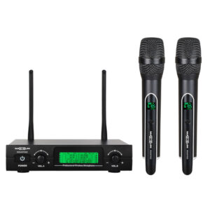 MXUHF602 Micrófonos Dobles Inalámbricos Dinámicos de Mano UHF, 30 Frecuencias, 50, Mts Maxlin.
