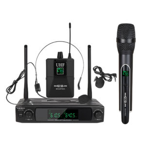 MXUHF603 Micrófonos Dobles Inalámbricos de Mano y (Diadema y Solapa) UHF, 30 Frecuencias, 50 Mts Maxlin.
