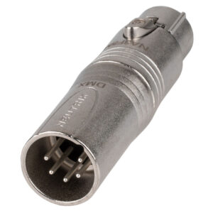 NA3F5M Convertidor XLR Hembra 3 PINES a XLR Macho 5 Pines Especial para Iluminacion (DMX) NEUTRIK