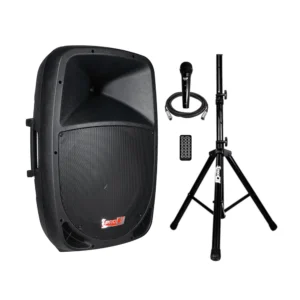 PB12E-MP3 SYS Cabina Activa 12" 200W - USB - SD - Bluetooth - Radio FM - Trípode y micrófono - ProDj.