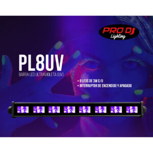 PL8UV Barra led 8X3W UV para Iluminación de Escenarios ProDj.