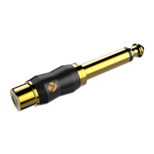 RA2JPF Convertidor Plug Mono 1/4 a Jack RCA Metálico de Lujo Roxtone.