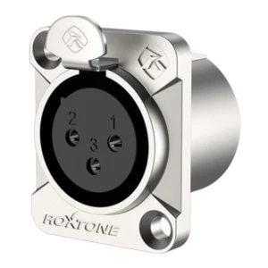 RX3FD-NT Jack XLR CHASIS 3 Pines Reforzado Niquelado Roxtone.
