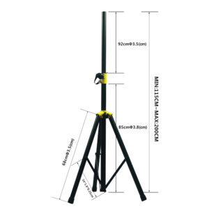 TYS-13Y Base de tripode Metalica Amarilla para Cabina Alta Caldiad (115-200 Cms) ProPhonic.