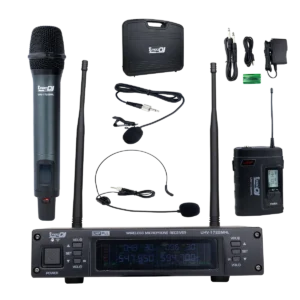 UHV-1722MHL Micrófonos UHF Inalámbricos Mano y Diadema / Solapa – Frecuencia Variable con Estuche ProDj.